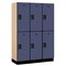 Salsbury Industries 2 Tier Designer Locker, 54"Wx76"Hx18"D, 6 Door, Blue 18-22368BLU - alternate 1